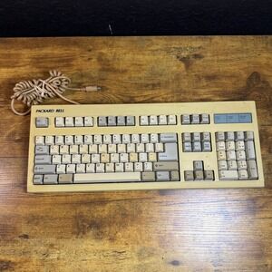 Vintage Packard Bell Metal Bottom Classic Beige PS2 Keyboard AT Connector